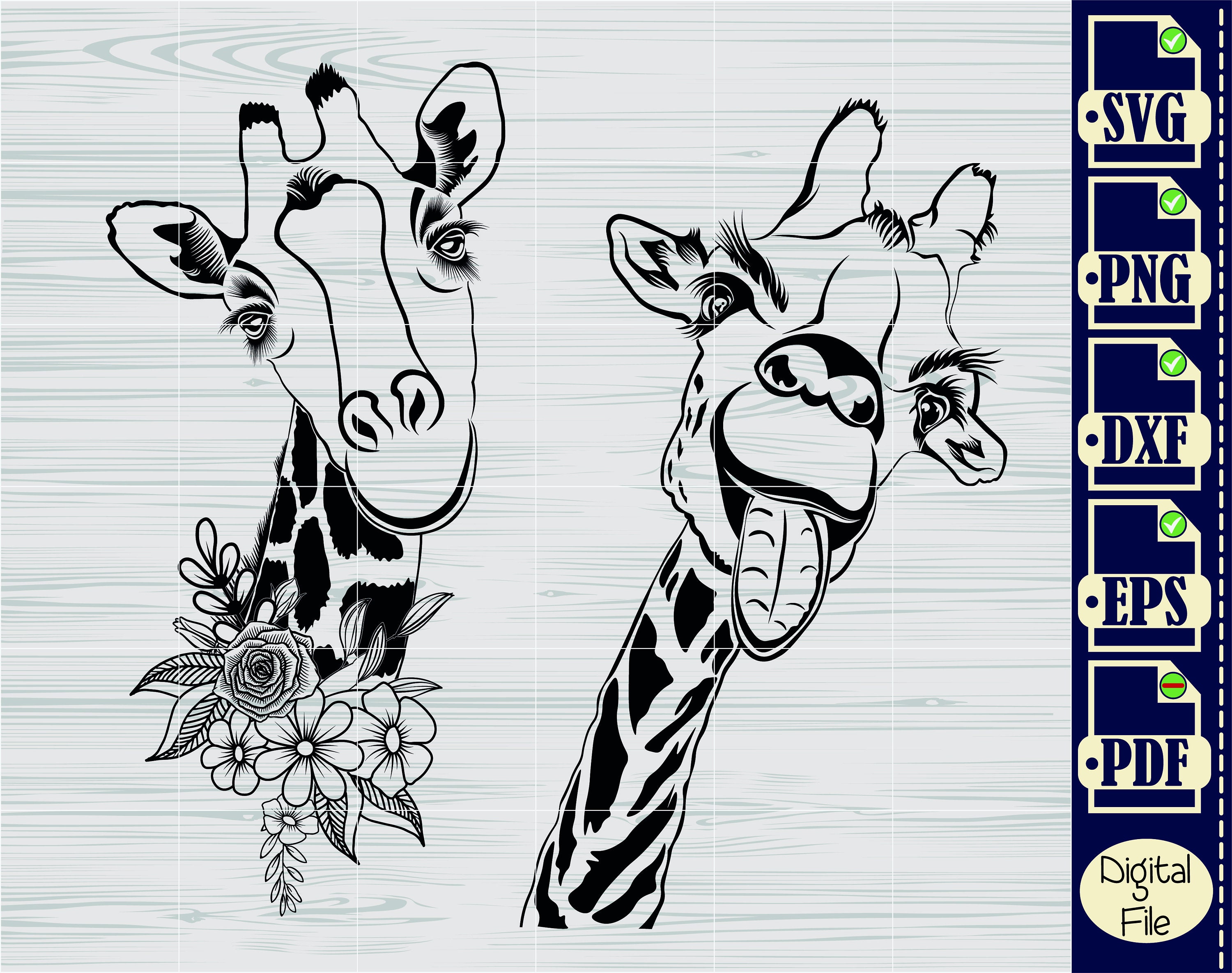 Giraffe Svg 2 Giraffe Face Svg Fun Giraffe Svg Safari Kids Etsy
