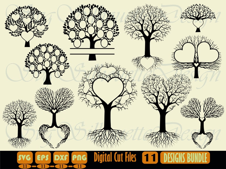 Tree With Heart SVG Heart Tree SVG Tree With Roots Clipart | Etsy