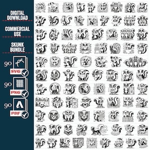 SKUNK SVG PNG メガバンドル、スカンク png、ベビースカンク ベクター、スカンク クリップアート、スカンク デザイン、スカンク アート、スカンク プリント、かわいいスカンク svg、商用利用
