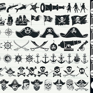 Piraten-Svg, Piraten-Svg, Skull-Svg, Piraten-Clipart, Piraten-Dateien für Cricut, Piraten-Schnittdateien für Silhouette, Piratenschiff Dxf, Png, Vektor