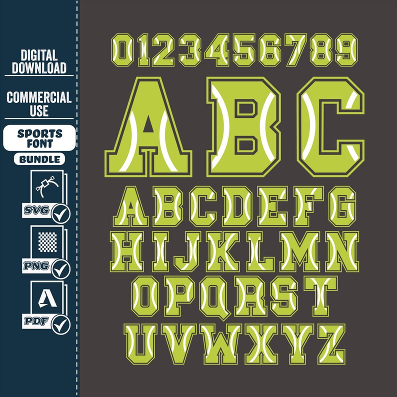 Sporting Lettering Fonts Sports Font Alphabet SVG Bundle (digital Download) - Etsy