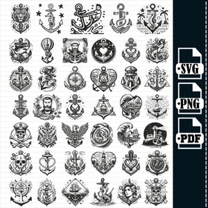 Anker SVG, Anker SVG, Nautische SVG, Anker Clipart, Anker-Dateien für Cricut, Anker geschnitten Dateien für Silhouette, Anker Vektor, Png, digital