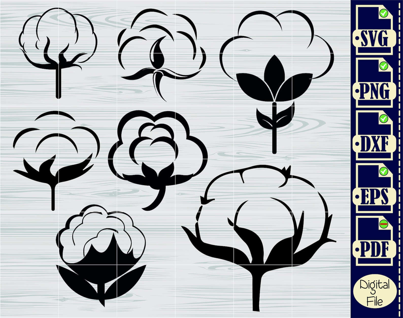Cotton SVG File, Cotton Ball Svg, Cotton Branch Svg, Cotton Clipart ...