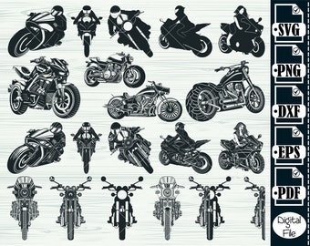 Motorcycle SVG, Biker Girl svg, Motor Bike Svg, Motorcycle Clipart, Motorcycle Files for Cricut, Cut Files For Silhouette Dxf Png Eps vector