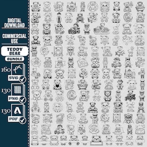 Teddy Bear Outline Svg Big Bundle,#1, Teddy bear Svg, Teddy bear Png, Bear Cricut, Bear cut file, Bear clipart,Teddy Bear Split Monogram SVG