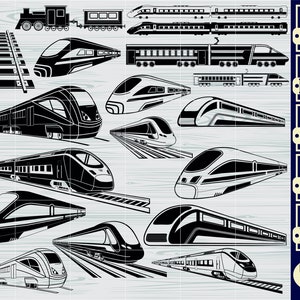 Paquete SVG de tren, SVG de tren, Svg de tren Choo Choo, Clipart de tren, Archivos de corte para Silhouette, Archivos para Cricut, Vector de tren, Diseño, Dxf, Png,