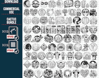 Cactus SVG PNG Mega Bundle, Desert Scene Cut Files