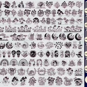Mushroom SVG Bundle,#1, Mystical Moon Mushroom Svg, Magic mushroom svg, Clipart, Cut Files For Silhouette, Files for Cricut, Vector, Svg,Png