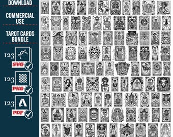 Funny Skeleton Tarot Cards Clipart Set: Sarcastic Witchy PNG SVG (Digital Download)