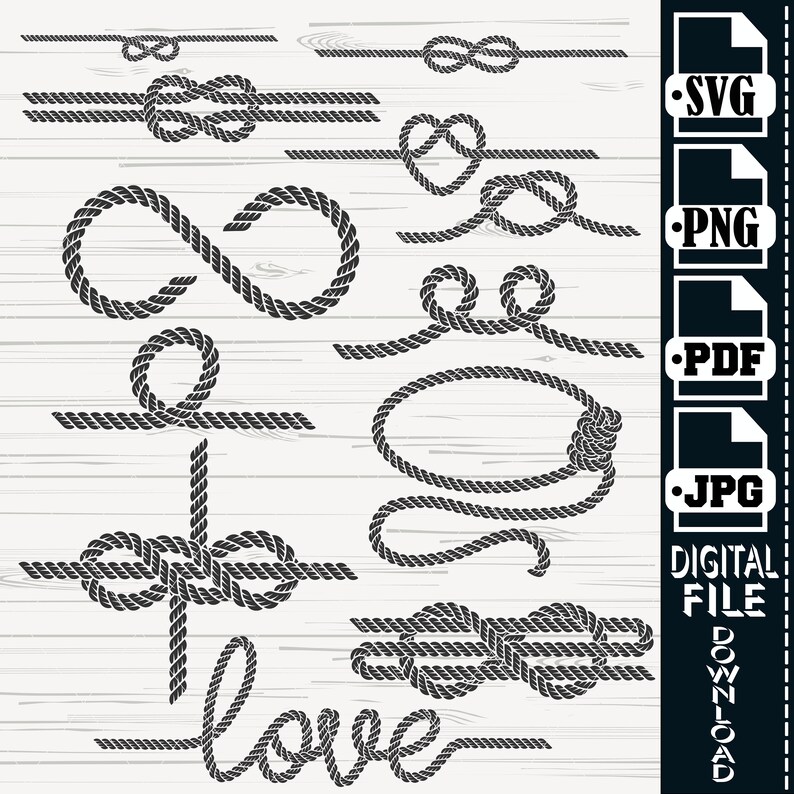 Nautical Rope Knot SVG Bundle, Maritime Vector Clipart (digital Files ...