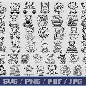 Teddy Bear Svg Bundle,#2, Vector, Teddy bear Svg, Teddy bear Png, Bear Cricut, Bear cut file, Bear clipart, Teddy Bear Split Monogram SVG,