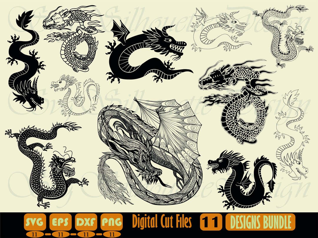 Dragon SVG Bundle Dragon SVG Dragon Clipart Dragon Cut - Etsy México