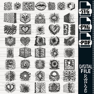 Brick Wall SVG, Brick Wall Svg, Bricks Svg, Brick Wall Clipart, Brick Wall Files for Cricut, Brick Wall Cut Files For Silhouette, Png,Vector