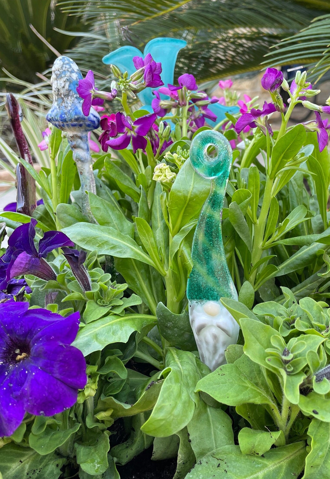 Fused Glass Gnome Ornament, Glass Suncatcher, Garden Stakes, Etsy