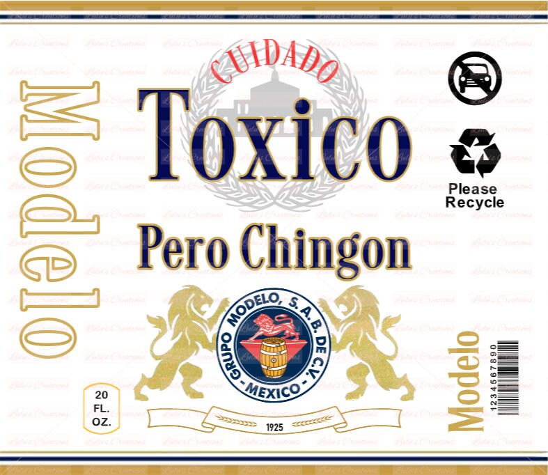 Inspired Modelo Label Toxico And Toxica Set Etsy