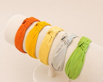 Autumn Solid Color Cotton Low Profile Top Knot Headbands | House of Colour