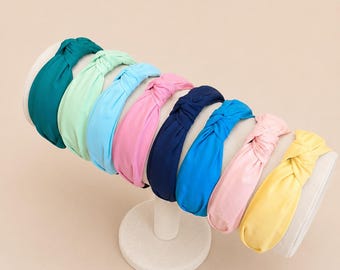 Spring Solid Color Cotton Top Low Profile Knot Headbands | more colors available | House of Colour
