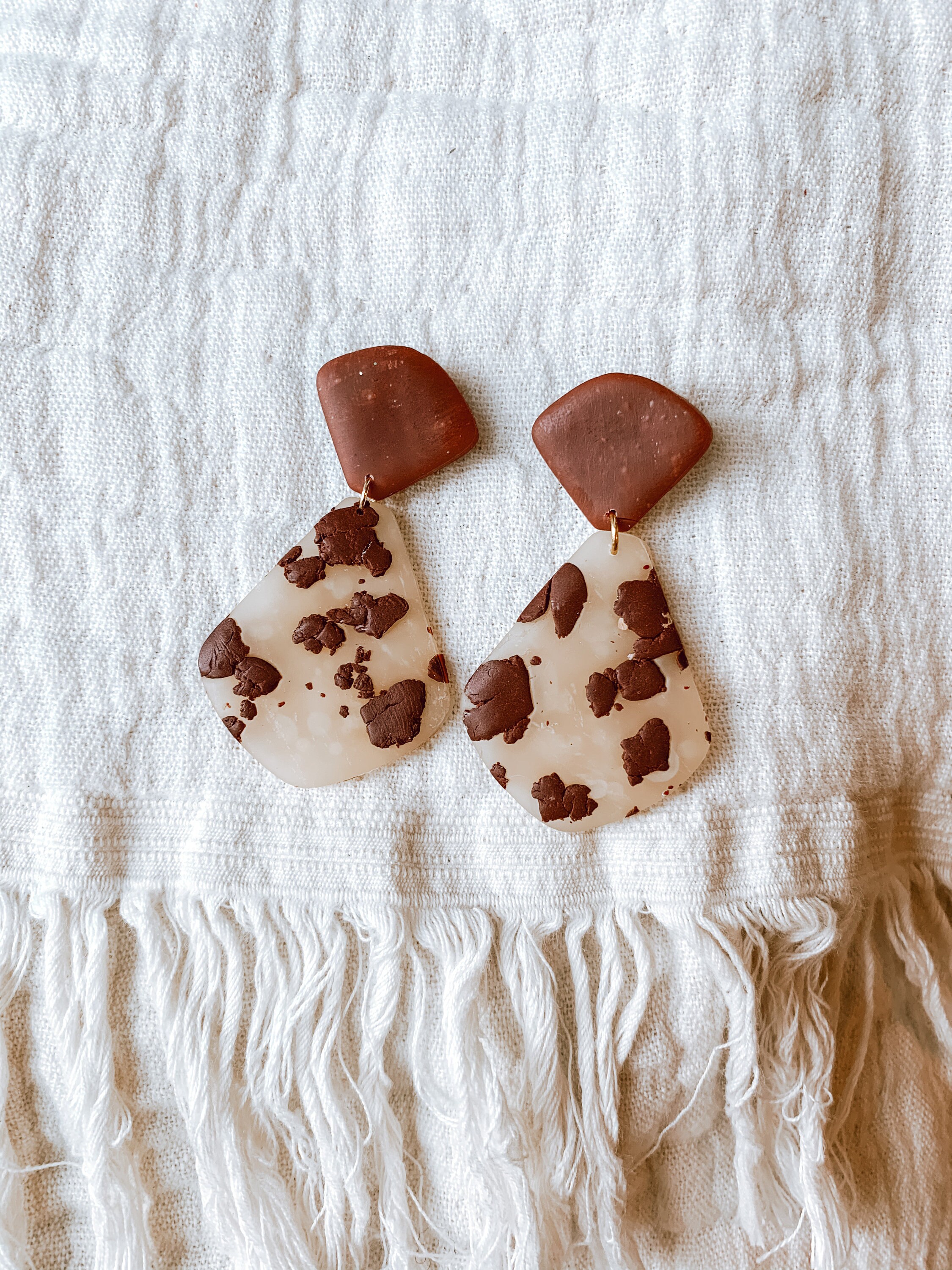 Nickel Free Handmade Polymer Clay Earrings Cloudy Day Landscape