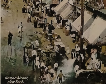 1908 Lower East Side Hester Street Market - NYC Vintage Old Picture Photo Re-Print - Complete with Mat Board and Ready to Frame 8" X 10"