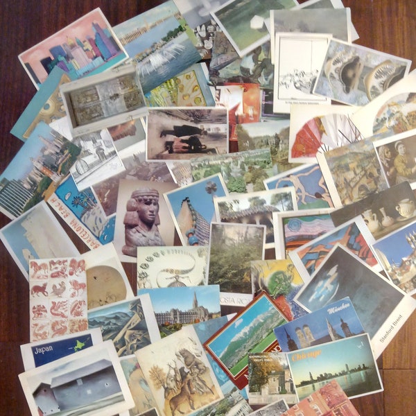 60 Vintage Used Postcards for Projects / Crafting / Scrapbooking / Collecting - Assorted Subjects