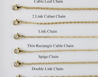 Dainty 18K Gold Plated Stainless Steel Chain Necklace Chain Cuban Chain Box Chain Paperclip Chain Twist Chain Gift for Her Wedding Bridal
