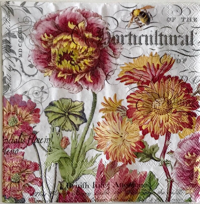 Blooms and Bees Cocktail Napkin