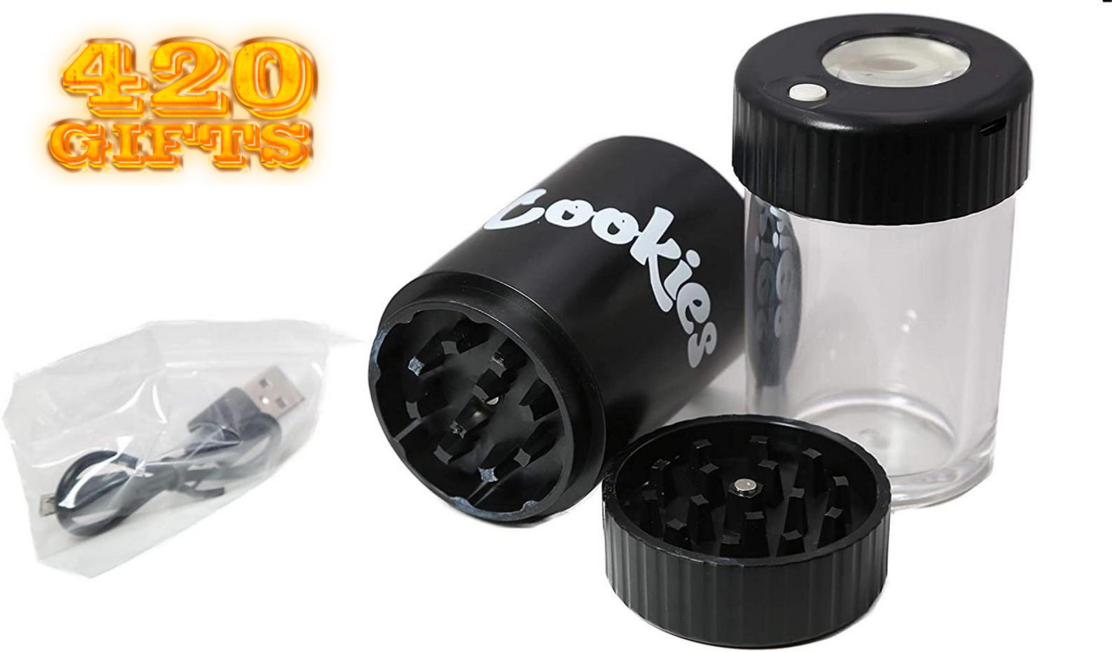 COOKIES Glow Mag JAR Magnifying Jar Grinder with Pipe Etsy