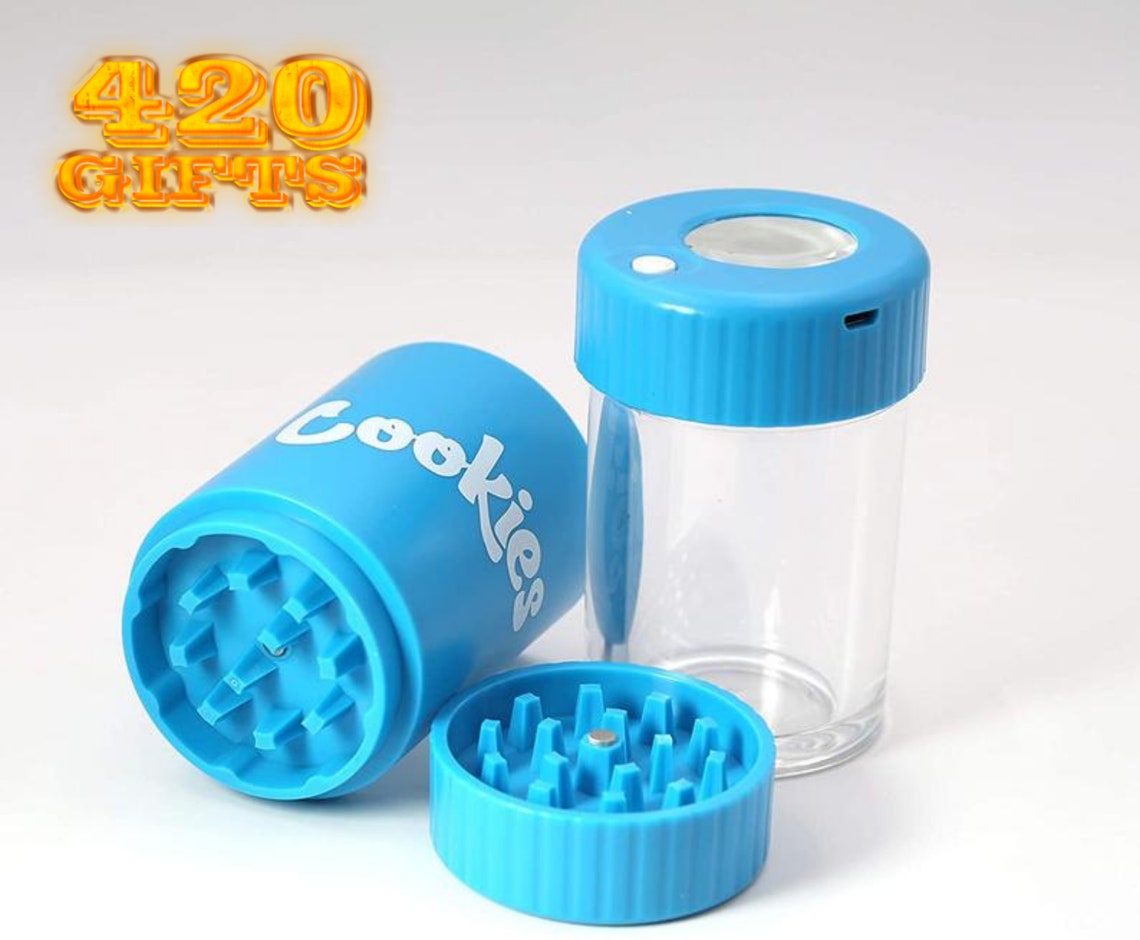 COOKIES Glow Mag JAR Magnifying Jar Grinder with Pipe Etsy