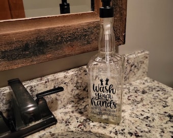 Recycled Jack Daniel's Bottle Soap Dispenser, Zombie Apocalypse Decor