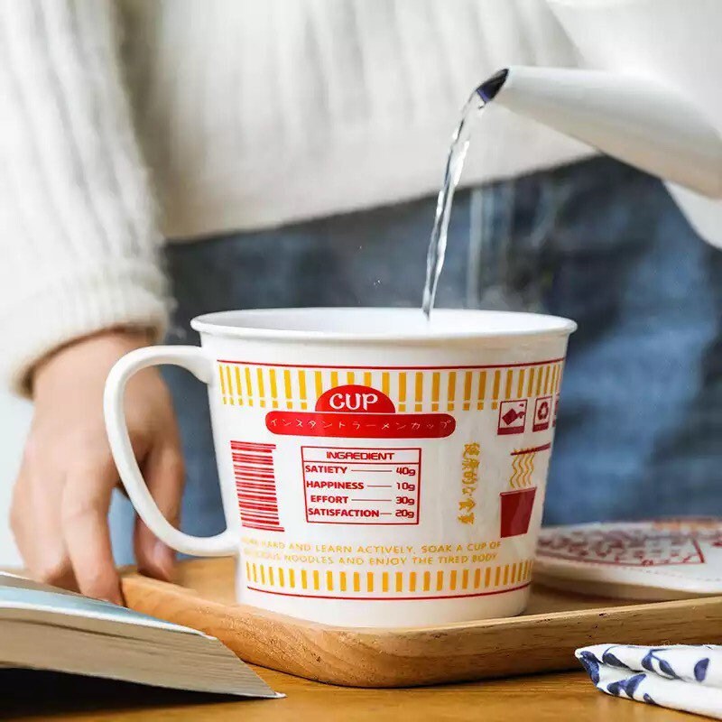 Japanese Korean Ceramic Instant Noodle Bowl With Lid And Etsy
