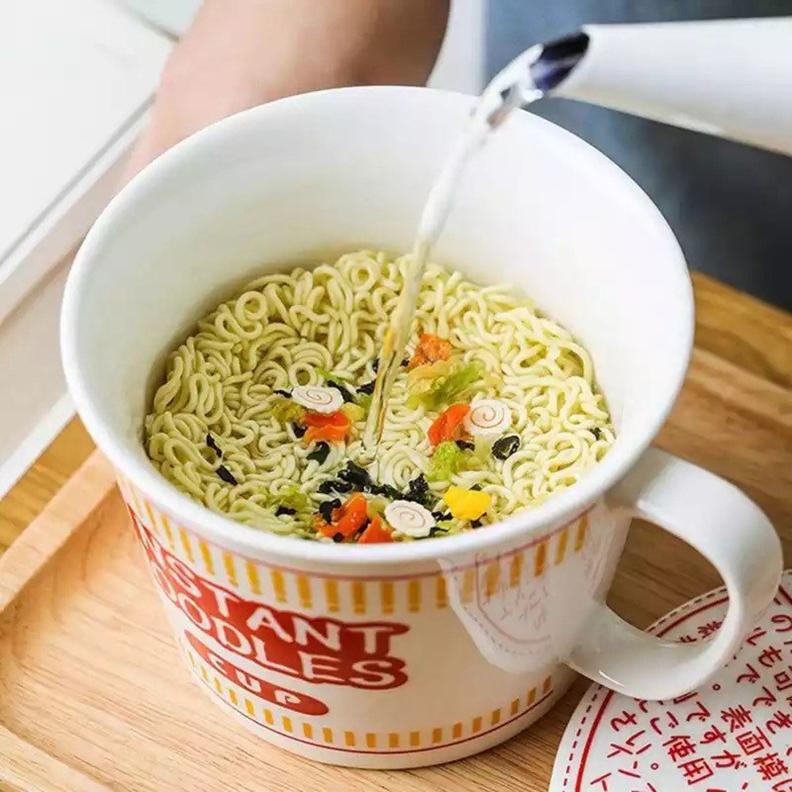 Japanese Korean Ceramic Instant Noodle Bowl With Lid And Etsy