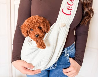 Personalized Pet Sling – Hands-Free Small Dog & Cat Carrier