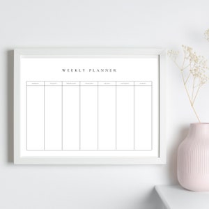 Minimalist Weekly Planner PDF A4 + US Letter | Clean Desk & Wall Printable | Digital Organisation