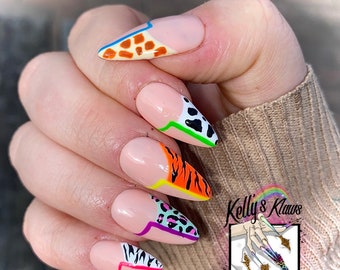 WILD DIN | Animal Print Nägel | Wiederverwendbare maßgeschneiderte Presse auf den Nägeln | Luxus Press on Nails | Nägel in Salonqualität