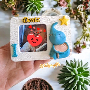 Customized Elephant Photo Frame Baby Shower Favors / Elephant Birthday Decorations / Cute Party Decorations / Safari Theme