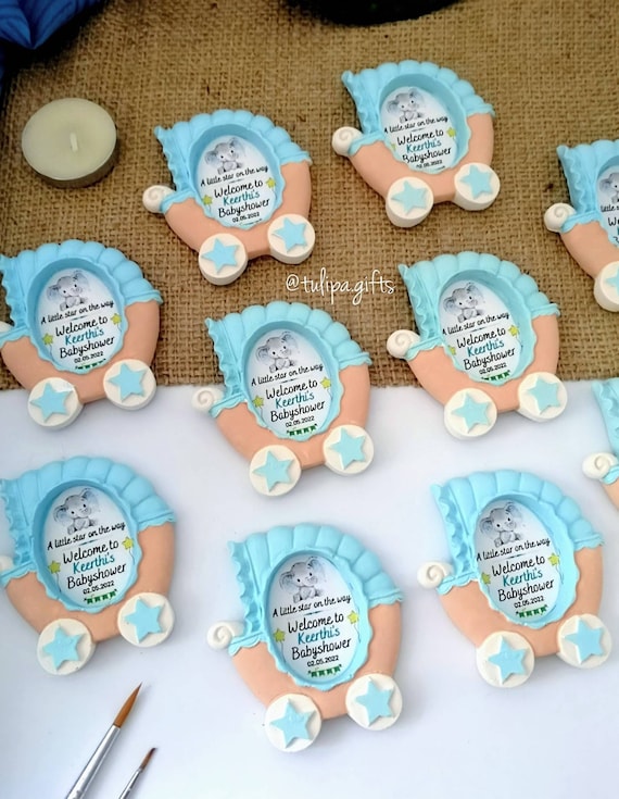 12 Pc Baby Shower Carriage Its A Baby Boy Favors Keychains Blue Recuerdos  Niño