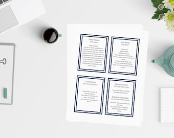 Prayer Cards in Latin Available in Instant Download
