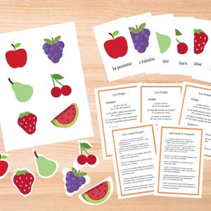 Toddler Learning Binder: The Fruits in French in Instant PDF Download
