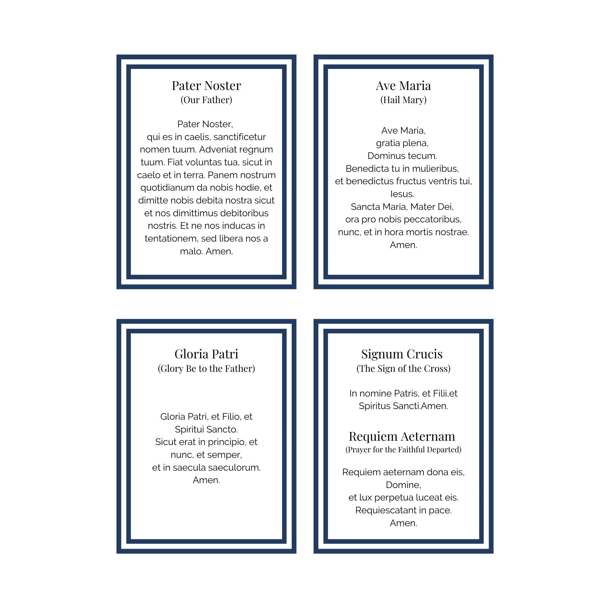 Prayer Cards in Latin Available in Instant Download - Etsy