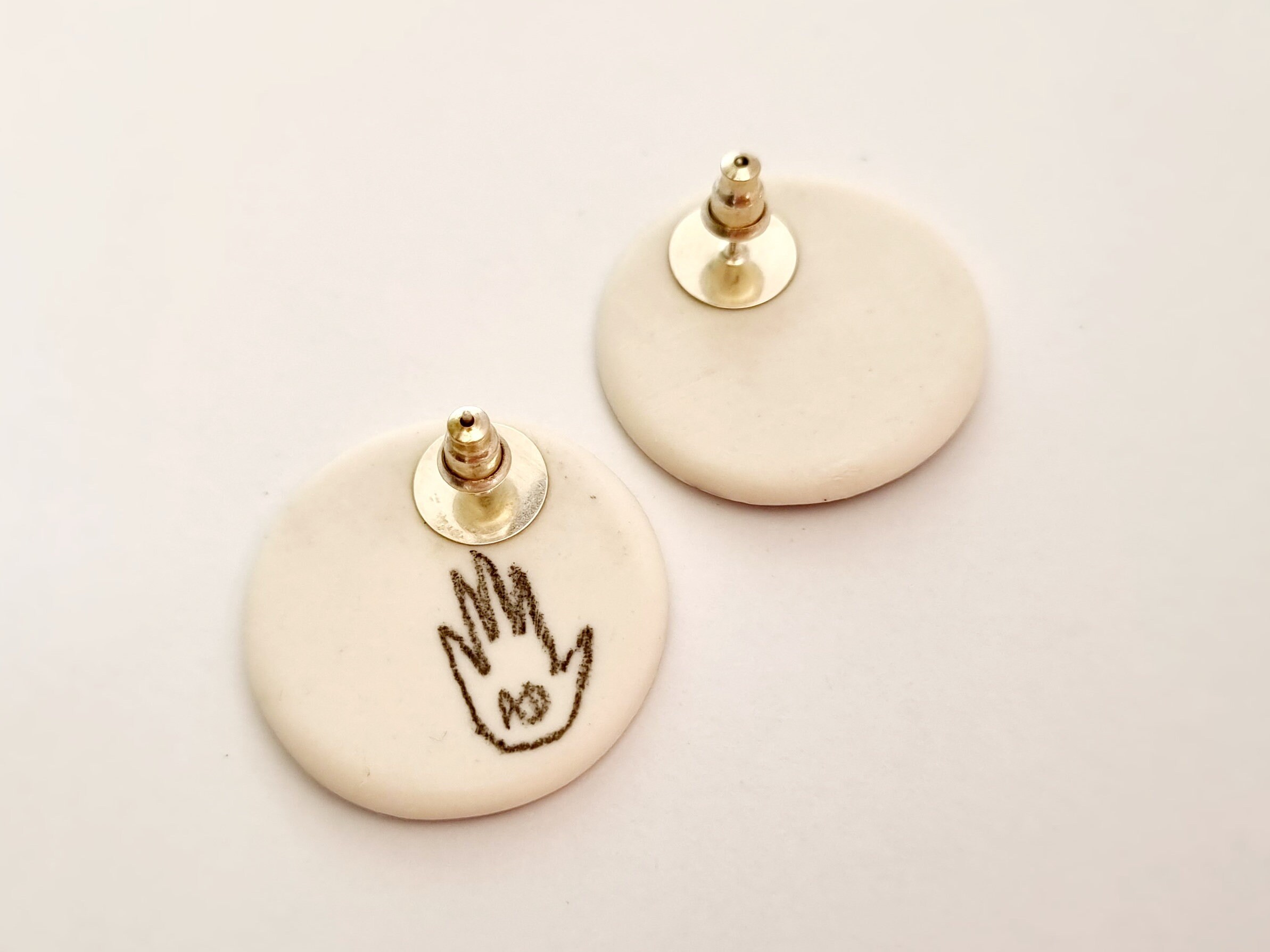 Porcelain earring Porcelain earrings Gold and silver Etsy