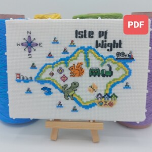 Isle of Wight Cross Stitch Mini PDF, Landmark Cross Stitch, Beginners Cross Stitch, Counted Cross Stitch, Cross Stitch PDF, IOW Cross Stitch