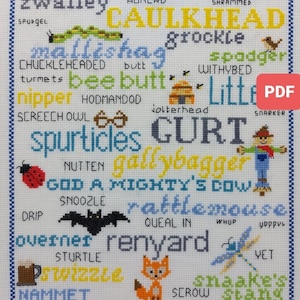 IOW Dialect PDF, Isle of Wight, Cross Stitch kit, Isle of Wight Dialect, Needlework Pattern, Isle of Wight Poster, IOW Print,