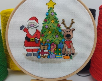 A Christmas Scene Cross Stitch Kit, Xmas Cross Stitch, Christmas Cross Stitch, Christmas Craft, Festive Cross Stitch Pattern,