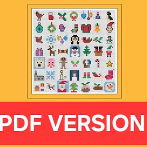 Pdf-diagram kerstkruissteekmotief, kruissteektabel, kleine kruissteek, feestelijk patroon, borduurdagboek, borduurdagboek, borduurdagboek, borduurdagboek