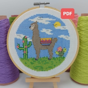 Alpaca Cross Stitch PDF, Llama Cross Stitch, Animal Cross Stitch, Alpaca Pattern, Llama Pattern, Animal PDF, Cross Stitch PDF