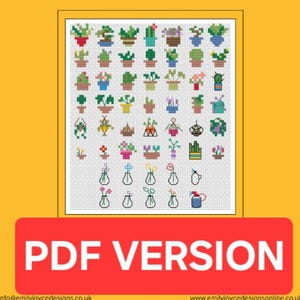 Planten en bloemen Kleine kruissteekpatroon pdf, kruissteekpatroon, kleine kruissteek, borduurdagboek, borduurdagboek