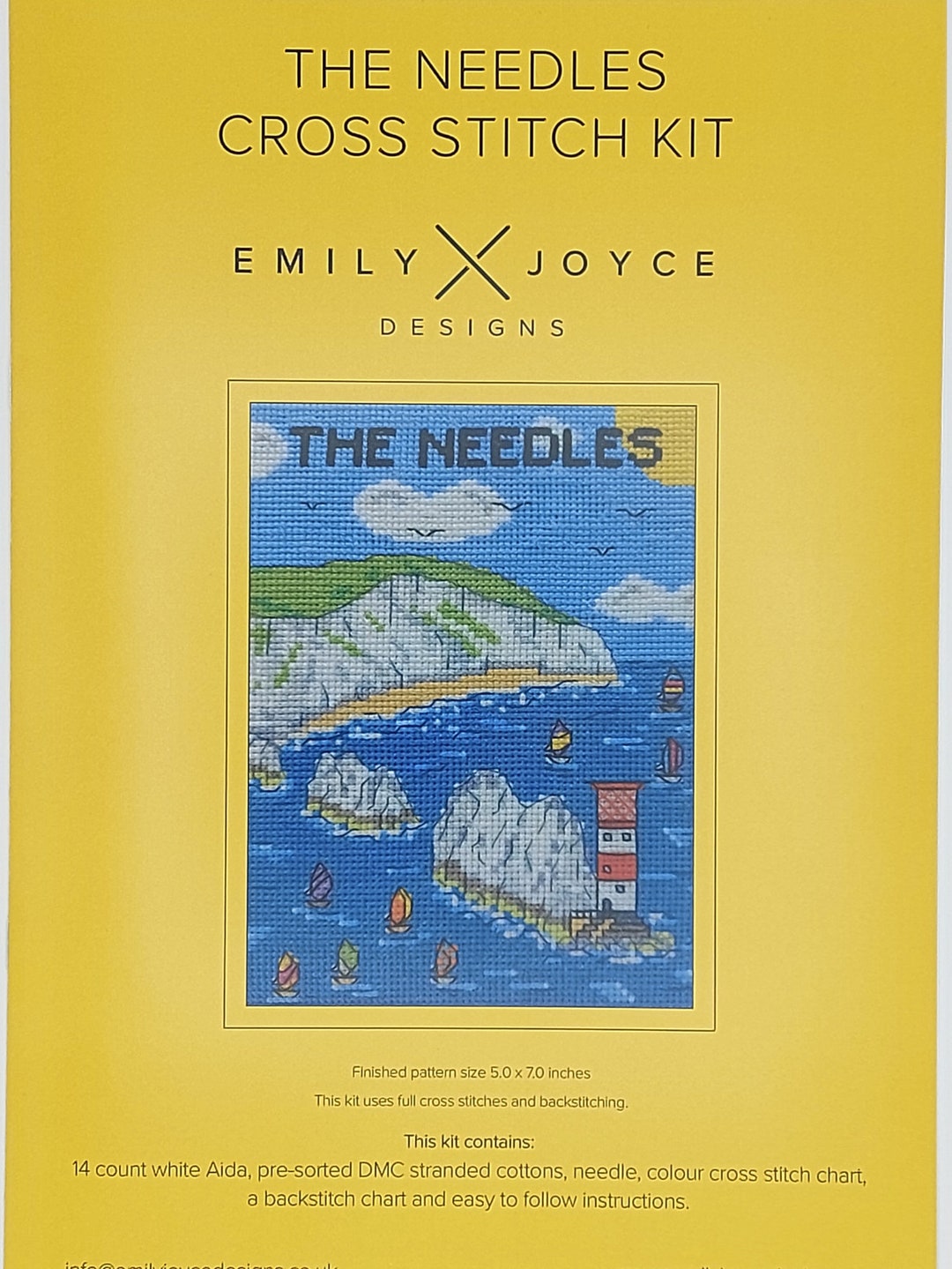 The Needles Cross Stitch Kit, Cross Stitch Kit, UK Landmark, Modern