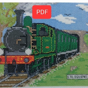 Steam Train Cross Stitch, Locomotive Cross Stitch PDF, Steam Engine Needlework, Train Embroidery, Old Train, Train Gift, Train Pattern