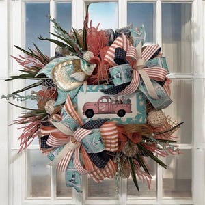 Summer Wreath, Beach Wreath, Summer Beach Wreath, Beach House wreath, Costal Wreath, Summertime Wreath
