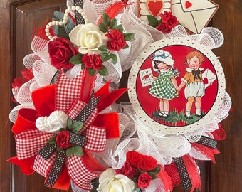 Classic Valentine Wreath with Roses